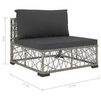 vidaXL Ensemble de canapés de jardin 6 pièces Résine tressée Gris Modulable