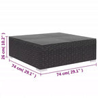 vidaXL Garden Lounge Set Black (Rattan), Black (Cushions)