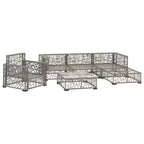 vidaXL Salon de jardin 6 pièces avec coussins résine tressée gris