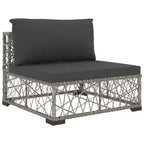 vidaXL Salon de jardin 6 pièces avec coussins résine tressée gris