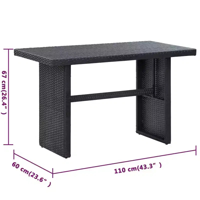 vidaXL - 3 Piece Poly Rattan Patio Lounge Set with Cushions, Black - Weather-Resistant, Outdoor Sofa Set with Sturdy Steel Frame and Easy to Clean