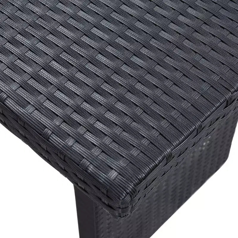 vidaXL - 3 Piece Poly Rattan Patio Lounge Set with Cushions, Black - Weather-Resistant, Outdoor Sofa Set with Sturdy Steel Frame and Easy to Clean