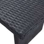 vidaXL - 3 Piece Poly Rattan Patio Lounge Set with Cushions, Black - Weather-Resistant, Outdoor Sofa Set with Sturdy Steel Frame and Easy to Clean