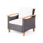Christopher Knight Home Velthur Outdoor Wicker and Acacia Wood 4 Seater Chat Set