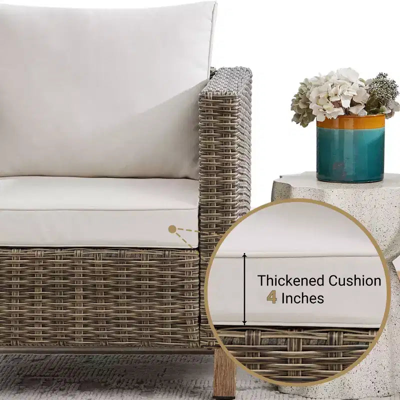 9 Piece Patio Conversation Sets with Cushions and Coffee Table