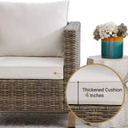 9 Piece Patio Conversation Sets with Cushions and Coffee Table