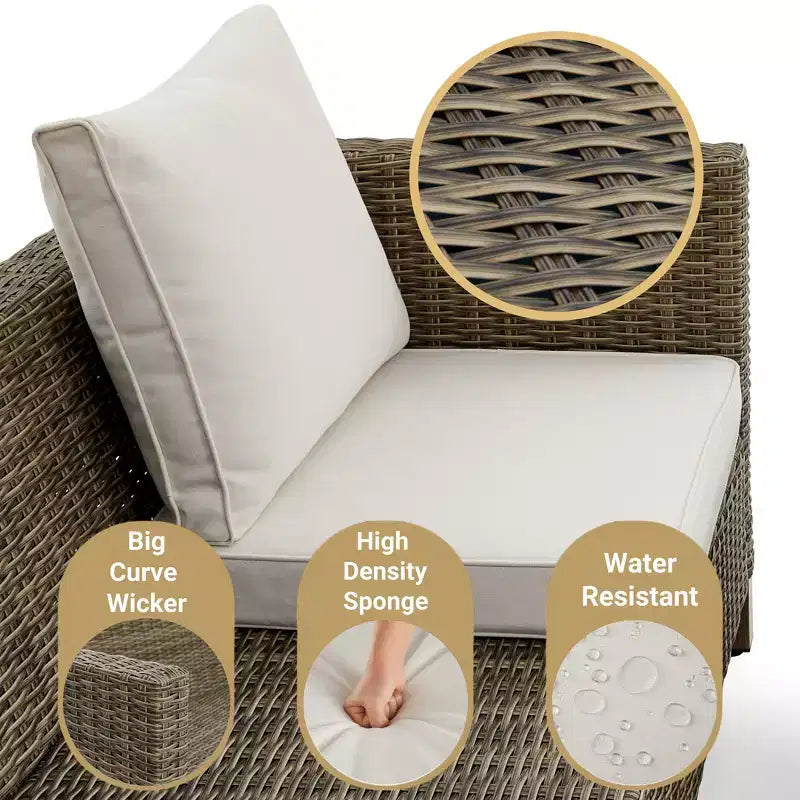 4 Piece Patio Conversation Sets with Cushions and Coffee Table