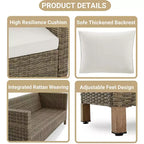 4 Piece Patio Conversation Sets with Cushions and Coffee Table