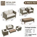 4 Piece Patio Conversation Sets with Cushions and Coffee Table