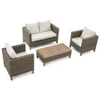 4 Piece Patio Conversation Sets with Cushions and Coffee Table