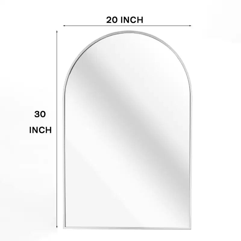 Silver Arched Bathroom Wall Mirror  Metal Frame