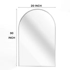 Silver Arched Bathroom Wall Mirror  Metal Frame