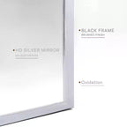 Silver Arched Bathroom Wall Mirror  Metal Frame