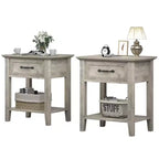 Table de chevet CuisinSmart, avec 1 tiroir et étagère de rangement ouverte, table d'appoint polyvalente pour chambre à coucher, bureau, canapé