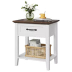 Table de chevet CuisinSmart, avec 1 tiroir et étagère de rangement ouverte, table d'appoint polyvalente pour chambre à coucher, bureau, canapé