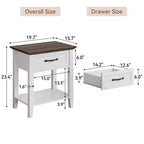 Table de chevet CuisinSmart, avec 1 tiroir et étagère de rangement ouverte, table d'appoint polyvalente pour chambre à coucher, bureau, canapé