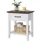 Table de chevet CuisinSmart, avec 1 tiroir et étagère de rangement ouverte, table d'appoint polyvalente pour chambre à coucher, bureau, canapé