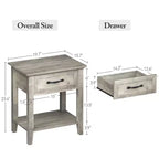 Table de chevet CuisinSmart, avec 1 tiroir et étagère de rangement ouverte, table d'appoint polyvalente pour chambre à coucher, bureau, canapé