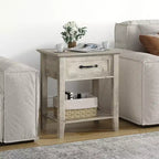 Table de chevet CuisinSmart, avec 1 tiroir et étagère de rangement ouverte, table d'appoint polyvalente pour chambre à coucher, bureau, canapé