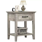 Table de chevet CuisinSmart, avec 1 tiroir et étagère de rangement ouverte, table d'appoint polyvalente pour chambre à coucher, bureau, canapé
