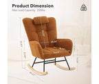 TROPOW Fauteuil à Bascule pour Enfant, Fauteuil à Bascule Rembourré avec Dossier Haut, Chaise Longue d'Appoint Moderne pour Salon, Chambre à Coucher