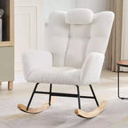 TROPOW Fauteuil à Bascule pour Enfant, Fauteuil à Bascule Rembourré avec Dossier Haut, Chaise Longue d'Appoint Moderne pour Salon, Chambre à Coucher