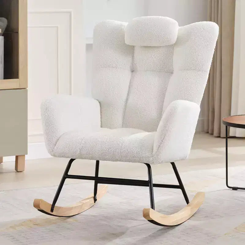 TROPOW Fauteuil à Bascule pour Enfant, Fauteuil à Bascule Rembourré avec Dossier Haut, Chaise Longue d'Appoint Moderne pour Salon, Chambre à Coucher