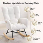TROPOW Fauteuil à Bascule pour Enfant, Fauteuil à Bascule Rembourré avec Dossier Haut, Chaise Longue d'Appoint Moderne pour Salon, Chambre à Coucher