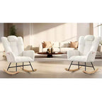 TROPOW Fauteuil à Bascule pour Enfant, Fauteuil à Bascule Rembourré avec Dossier Haut, Chaise Longue d'Appoint Moderne pour Salon, Chambre à Coucher