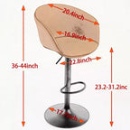 Tabouret de bar pivotant GDFStudio Grantha en similicuir, réglable en hauteur, avec repose-pieds