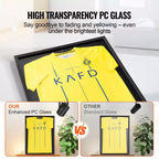 VEVOR Lot de 2 présentoirs pour maillots, 59,2 x 79,2 x 3,8 cm, grande vitrine à maillots de sport verrouillable avec verre PC anti-UV 98 % et cintres, noir