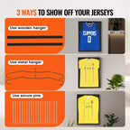 VEVOR Lot de 2 présentoirs pour maillots, 59,2 x 79,2 x 3,8 cm, grande vitrine à maillots de sport verrouillable avec verre PC anti-UV 98 % et cintres, noir