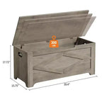 39,4 Pouces Coffre de Rangement, Banc de Rangement en Bois avec Charnière de Sécurité, Montage Facile, Grande Malle à Jouets de Style Ferme pour Entrée, Salon, Chambre