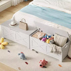 39,4 Pouces Coffre de Rangement, Banc de Rangement en Bois avec Charnière de Sécurité, Montage Facile, Grande Malle à Jouets de Style Ferme pour Entrée, Salon, Chambre