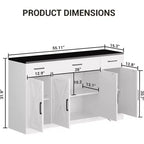 Buffet de rangement de 140 cm, avec 3 tiroirs et 4 portes, Buffet, Meuble de bar de style rustique