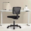 Chaise de bureau sans accoudoirs en maille, réglable en hauteur avec soutien lombaire, fauteuil pivotant à roulettes pour petits espaces