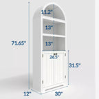 72 Tall Arched Pantry Cabinet, Kitchen Pantry Cabinet with Adjustable Shelf & Handles, Wood Storage Cabinet for Dining Room, Kitchen, Living Room