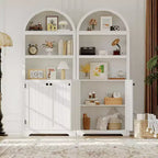 72 Tall Arched Pantry Cabinet, Kitchen Pantry Cabinet with Adjustable Shelf & Handles, Wood Storage Cabinet for Dining Room, Kitchen, Living Room