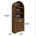72 Tall Arched Pantry Cabinet, Kitchen Pantry Cabinet with Adjustable Shelf & Handles, Wood Storage Cabinet for Dining Room, Kitchen, Living Room