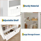 72 Tall Arched Pantry Cabinet, Kitchen Pantry Cabinet with Adjustable Shelf & Handles, Wood Storage Cabinet for Dining Room, Kitchen, Living Room