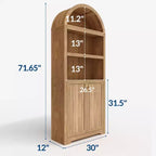 72 Tall Arched Pantry Cabinet, Kitchen Pantry Cabinet with Adjustable Shelf & Handles, Wood Storage Cabinet for Dining Room, Kitchen, Living Room