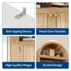 72 Tall Arched Pantry Cabinet, Kitchen Pantry Cabinet with Adjustable Shelf & Handles, Wood Storage Cabinet for Dining Room, Kitchen, Living Room