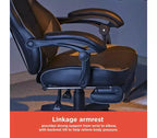 Chaise de jeu RadioShack noire et grise, chaise ergonomique de style course avec hauteur réglable, repose-pieds, soutien lombaire et rembourrage confortable