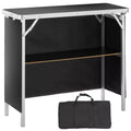 VEVOR Folding Portable Bar Table, Tradeshow Podium Table for Indoor, Outdoor, Party, Picnic, Exhibition, Includes Carrying Case, Black
