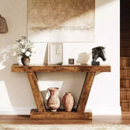 Console table,double layered farmhouse narrow table,extra long, entrance table for corridors,lobbies and living rooms