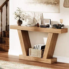 Console table,double layered farmhouse narrow table,extra long, entrance table for corridors,lobbies and living rooms