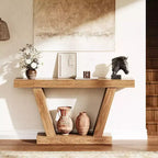 Console table,double layered farmhouse narrow table,extra long, entrance table for corridors,lobbies and living rooms