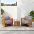 Christopher Knight Home Krizzix Boho 3 Piece Outdoor Acacia Wood Woven Rope Seating Set with Cushions