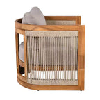 Christopher Knight Home Krizzix Boho 3 Piece Outdoor Acacia Wood Woven Rope Seating Set with Cushions