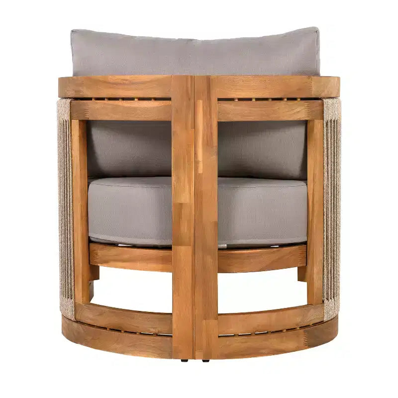 Christopher Knight Home Krizzix Boho 3 Piece Outdoor Acacia Wood Woven Rope Seating Set with Cushions